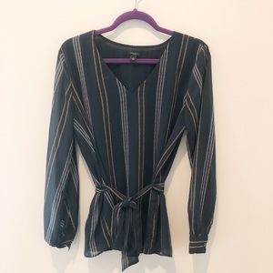 Ann Taylor Factory tie waist blouse